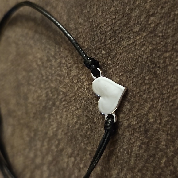 3/$30 Dainty Black Macrame Heart Adjustable Tennis Bracelet - Picture 3 of 7